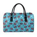 Christmas Party Knitted Pattern Print Leather Duffel Bag