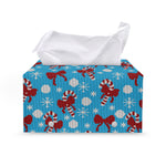 Christmas Party Knitted Pattern Print Leather Tissue Box Cover