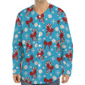 Christmas Party Knitted Pattern Print Long Sleeve Baseball Jersey