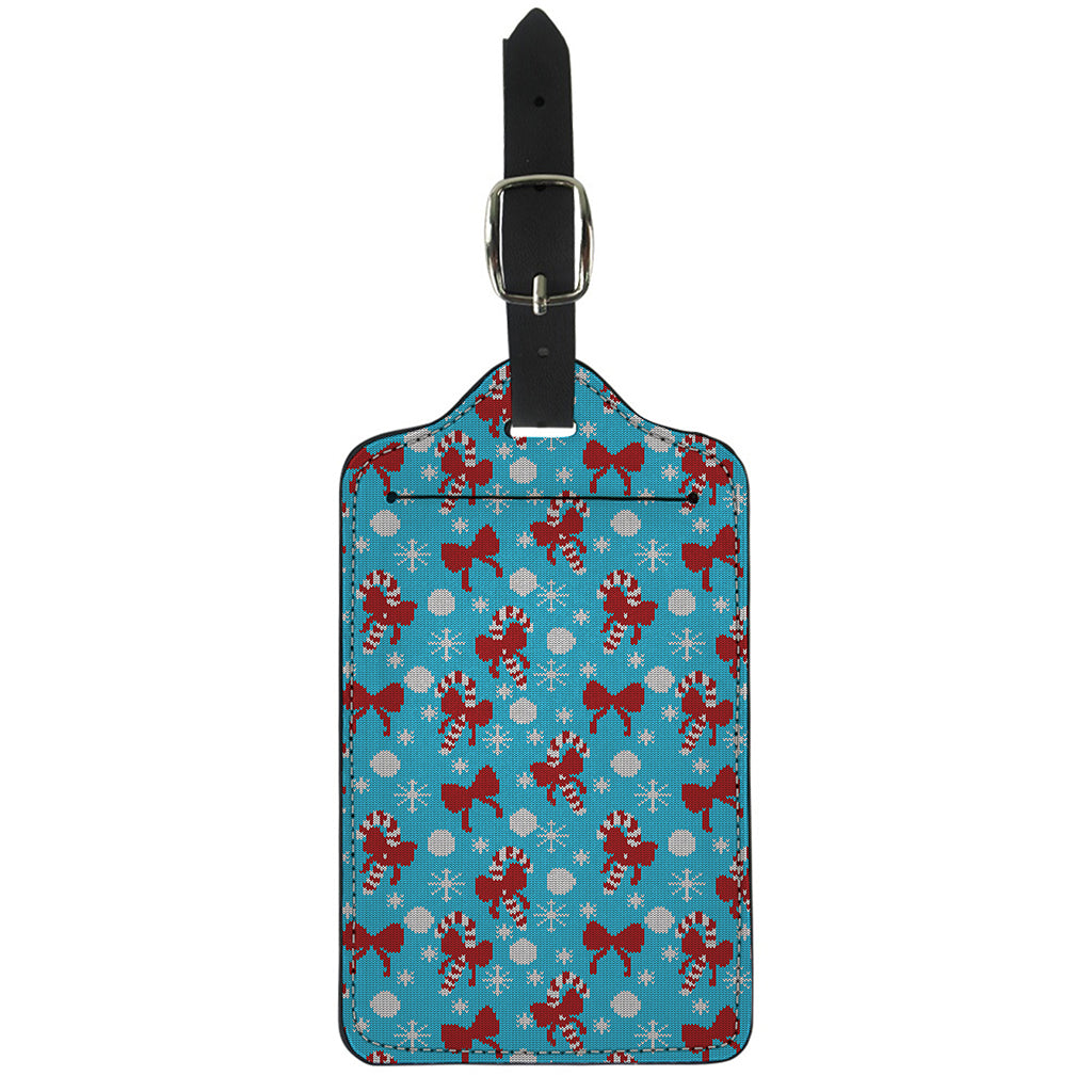 Christmas Party Knitted Pattern Print Luggage Tag