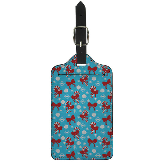 Christmas Party Knitted Pattern Print Luggage Tag