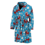Christmas Party Knitted Pattern Print Men's Bathrobe
