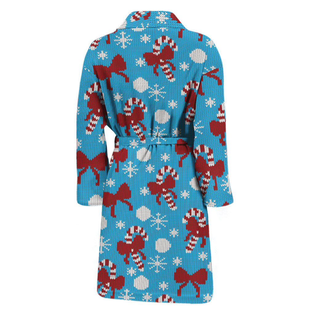 Christmas Party Knitted Pattern Print Men's Bathrobe