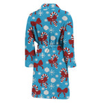 Christmas Party Knitted Pattern Print Men's Bathrobe