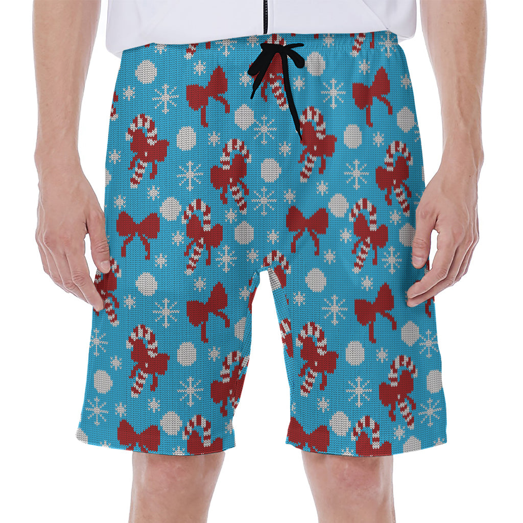 Christmas Party Knitted Pattern Print Men's Beach Shorts