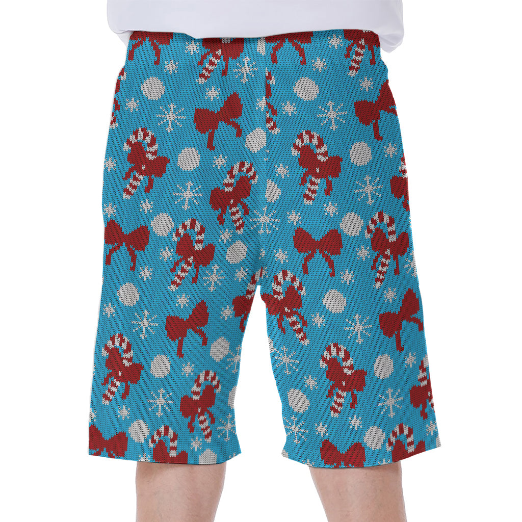 Christmas Party Knitted Pattern Print Men's Beach Shorts