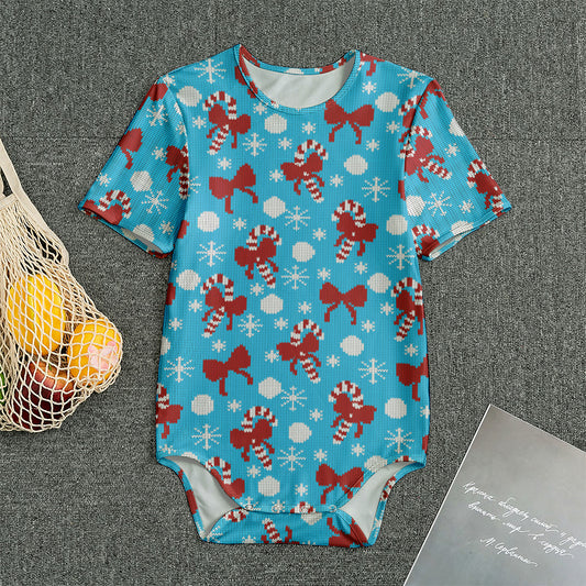 Christmas Party Knitted Pattern Print Men's Bodysuit