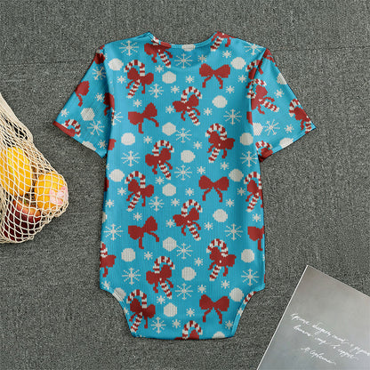 Christmas Party Knitted Pattern Print Men's Bodysuit