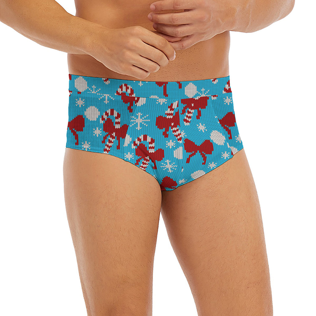 Christmas Party Knitted Pattern Print Men's Briefs