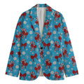Christmas Party Knitted Pattern Print Men's Cotton Blazer