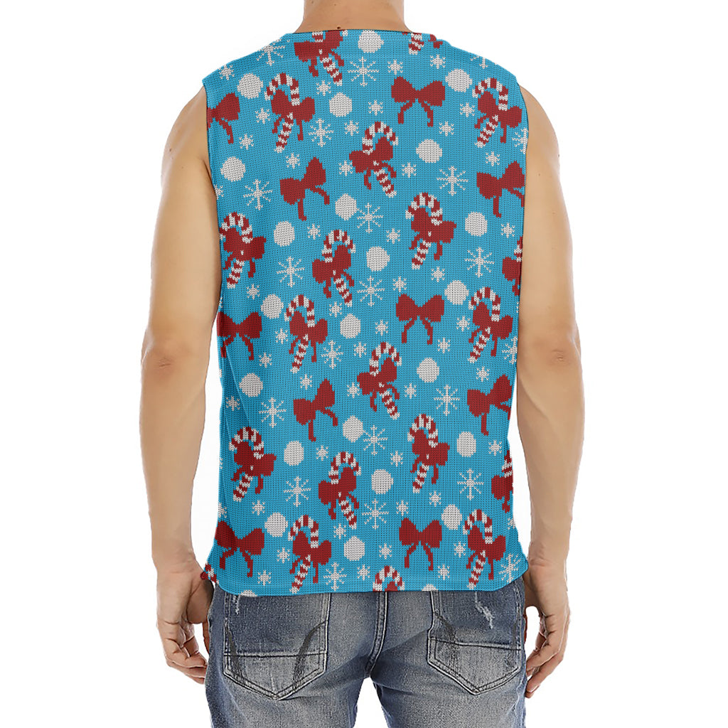 Christmas Party Knitted Pattern Print Men's Fitness Tank Top