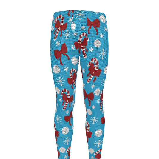 Christmas Party Knitted Pattern Print Men's leggings