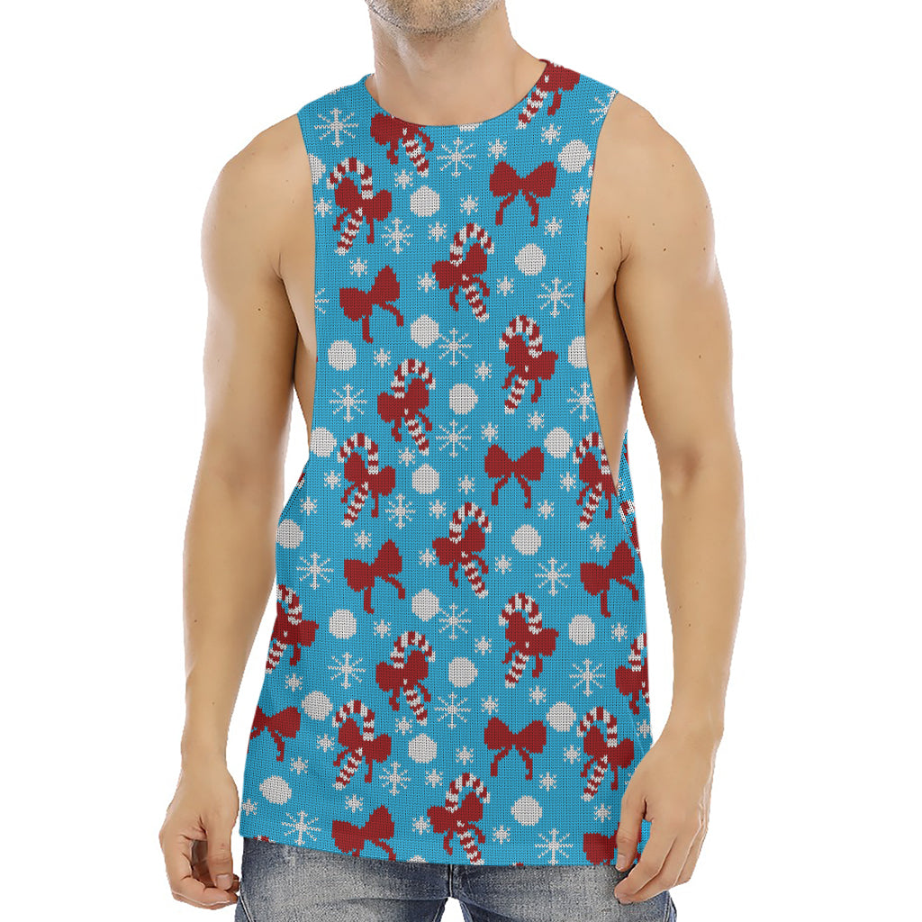 Christmas Party Knitted Pattern Print Men's Muscle Tank Top