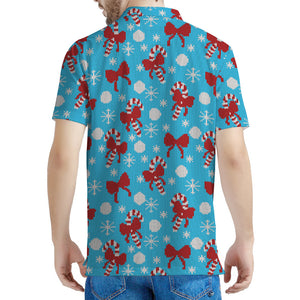 Christmas Party Knitted Pattern Print Men's Polo Shirt