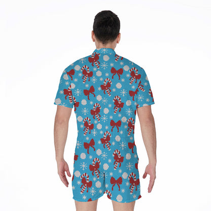 Christmas Party Knitted Pattern Print Men's Rompers