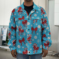 Christmas Party Knitted Pattern Print Men's Shirt Jacket