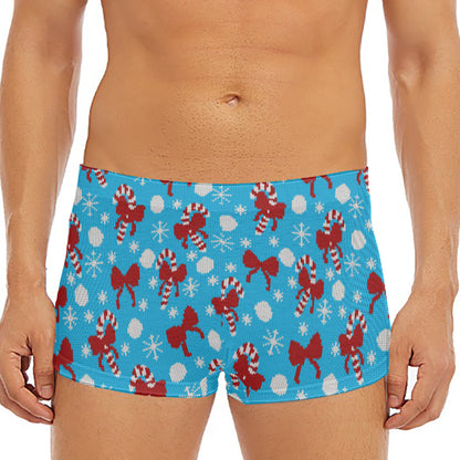 Christmas Party Knitted Pattern Print Men's Short Boxer Briefs
