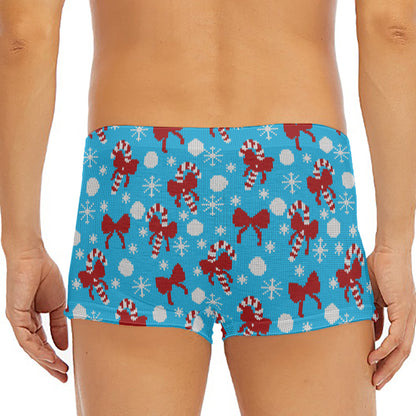 Christmas Party Knitted Pattern Print Men's Short Boxer Briefs