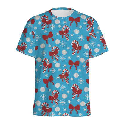 Christmas Party Knitted Pattern Print Men's Sports T-Shirt
