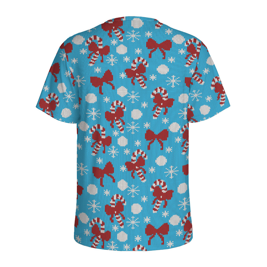 Christmas Party Knitted Pattern Print Men's Sports T-Shirt