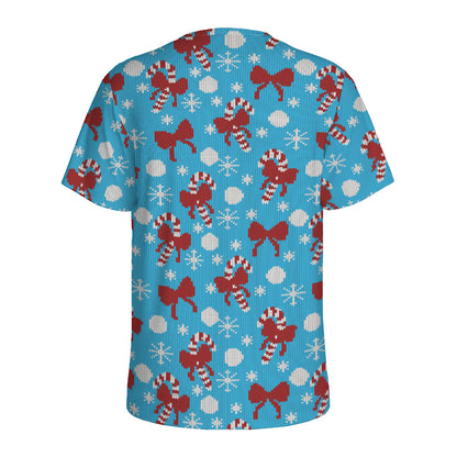 Christmas Party Knitted Pattern Print Men's Sports T-Shirt