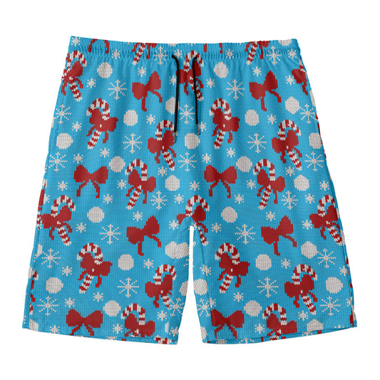 Christmas Party Knitted Pattern Print Men's Swim Trunks