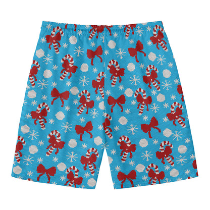 Christmas Party Knitted Pattern Print Men's Swim Trunks