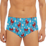 Christmas Party Knitted Pattern Print Men's Triangle Swim Briefs