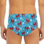 Christmas Party Knitted Pattern Print Men's Triangle Swim Briefs