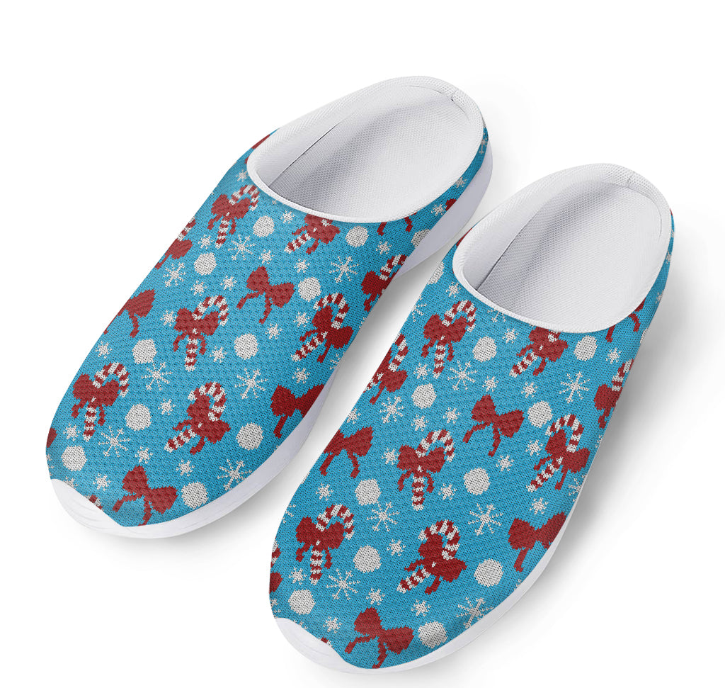 Christmas Party Knitted Pattern Print Mesh Casual Shoes