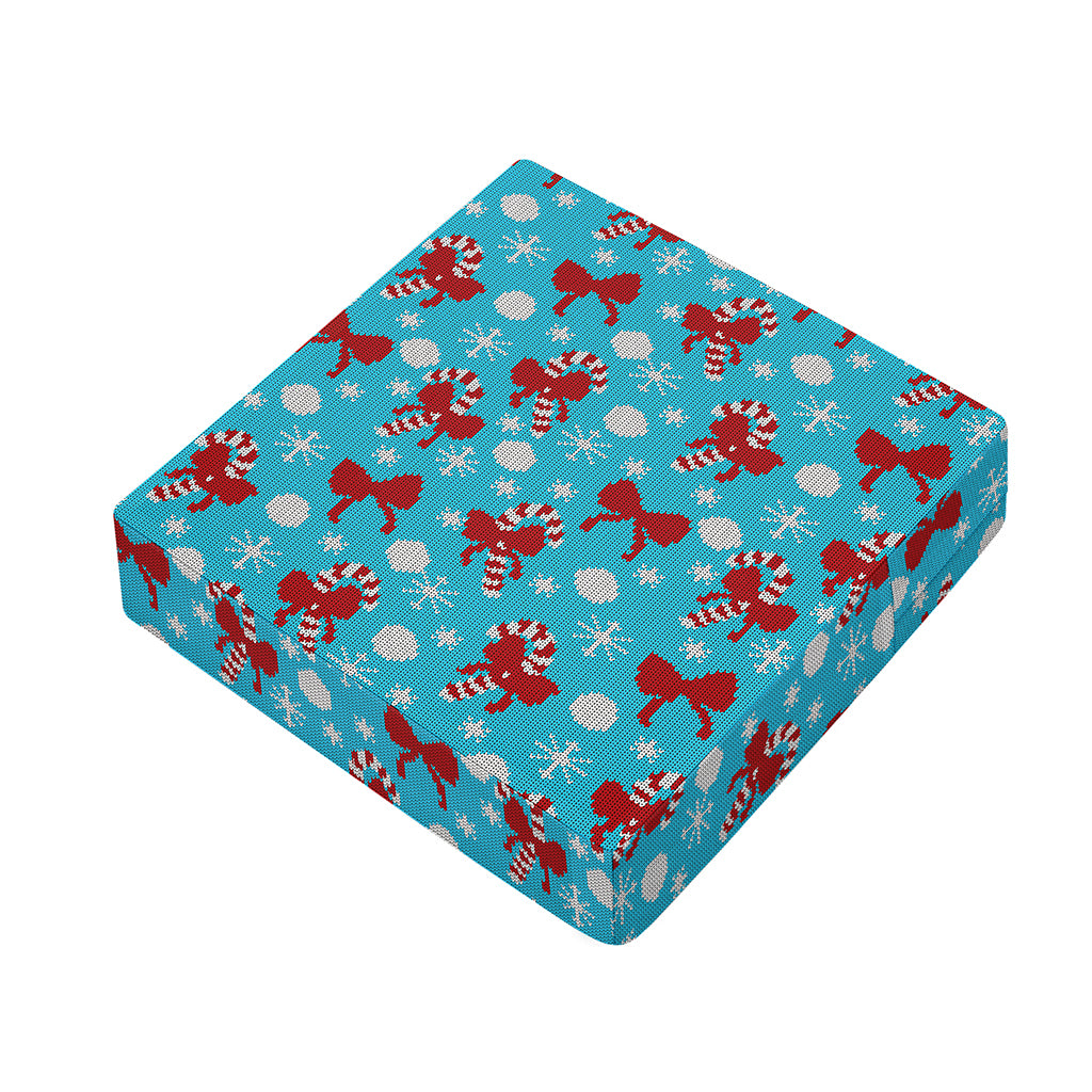 Christmas Party Knitted Pattern Print Outdoor Seat Cushion Cover
