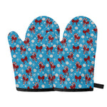 Christmas Party Knitted Pattern Print Oven Mitts