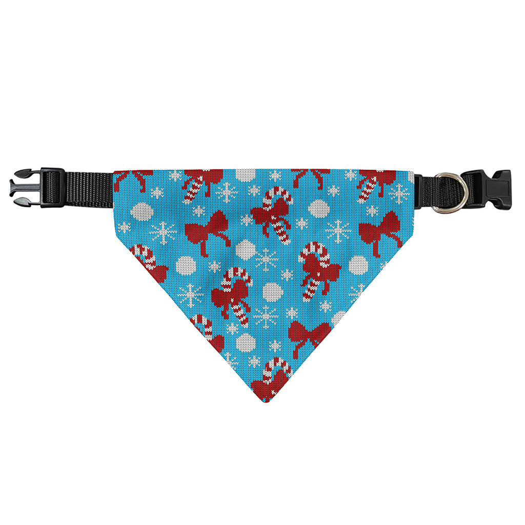Christmas Party Knitted Pattern Print Over The Collar Dog Bandana
