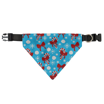 Christmas Party Knitted Pattern Print Over The Collar Dog Bandana