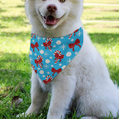 Christmas Party Knitted Pattern Print Over The Collar Dog Bandana
