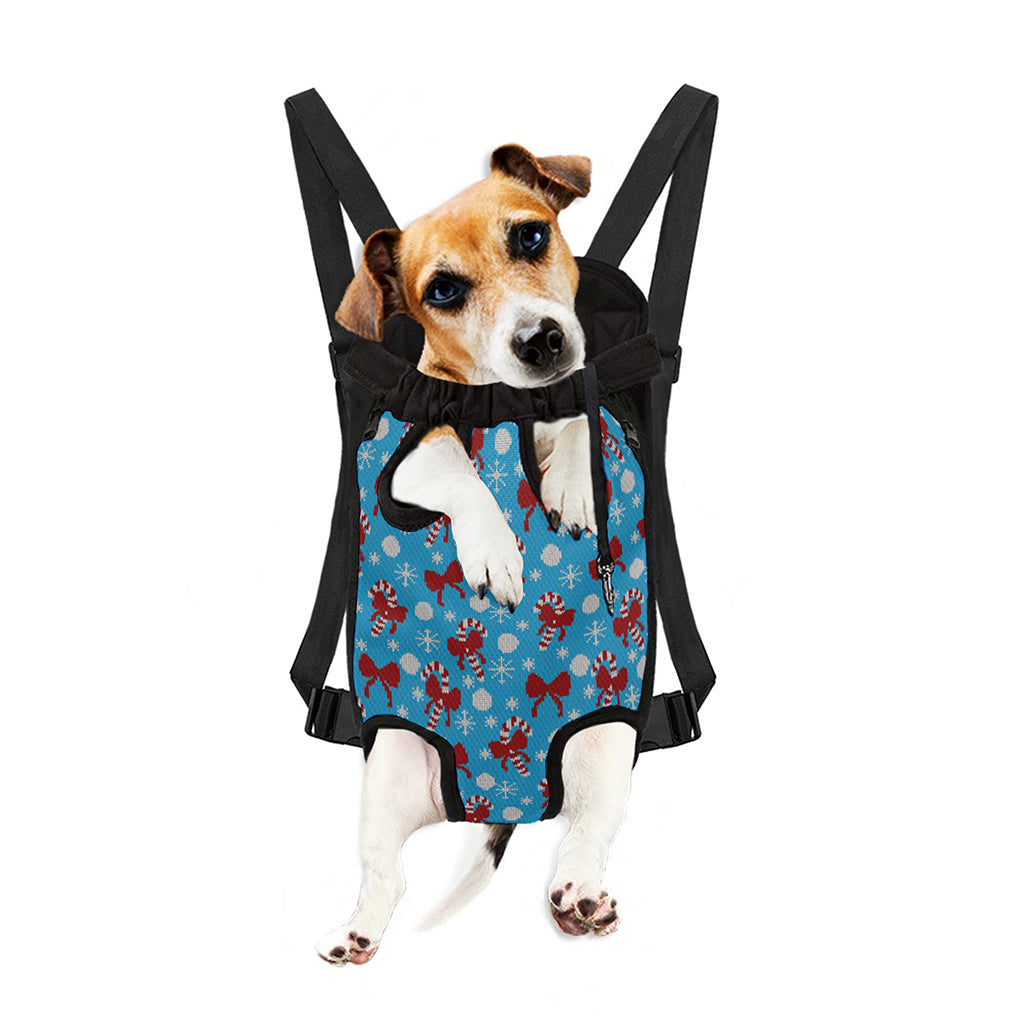 Christmas Party Knitted Pattern Print Pet Carrier Backpack