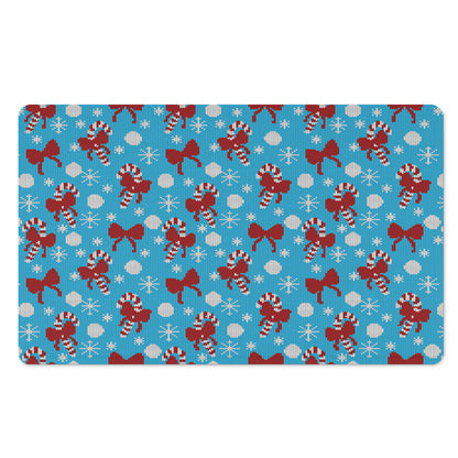 Christmas Party Knitted Pattern Print Polyester Doormat