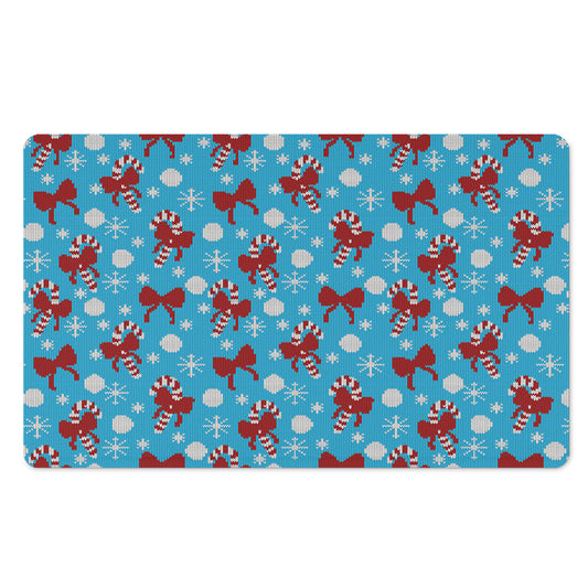 Christmas Party Knitted Pattern Print Polyester Doormat