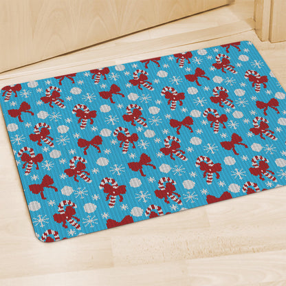 Christmas Party Knitted Pattern Print Polyester Doormat
