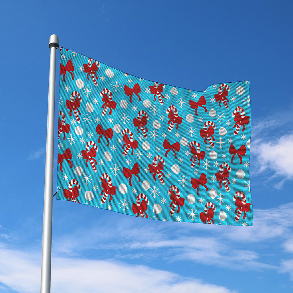Christmas Party Knitted Pattern Print Polyester Flag