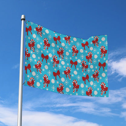 Christmas Party Knitted Pattern Print Polyester Flag