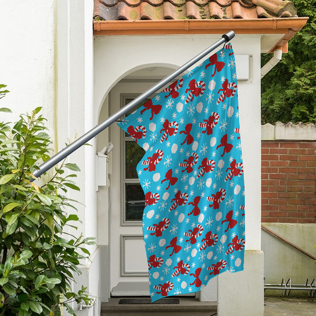 Christmas Party Knitted Pattern Print Polyester Flag