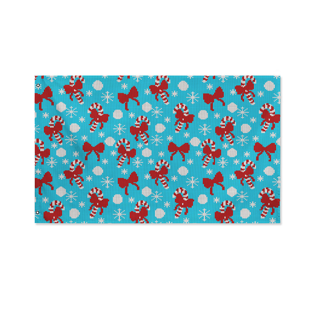 Christmas Party Knitted Pattern Print Polyester Flag