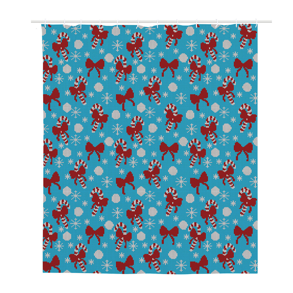 Christmas Party Knitted Pattern Print Polyester Shower Curtain