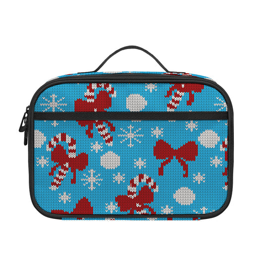 Christmas Party Knitted Pattern Print Portable Lunch Bag