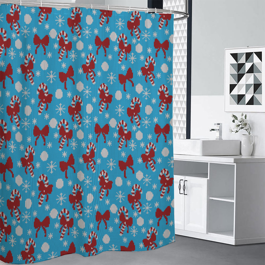 Christmas Party Knitted Pattern Print Premium Shower Curtain