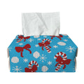 Christmas Party Knitted Pattern Print Rectangle Tissue Box Cover