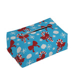 Christmas Party Knitted Pattern Print Rectangle Tissue Box Cover