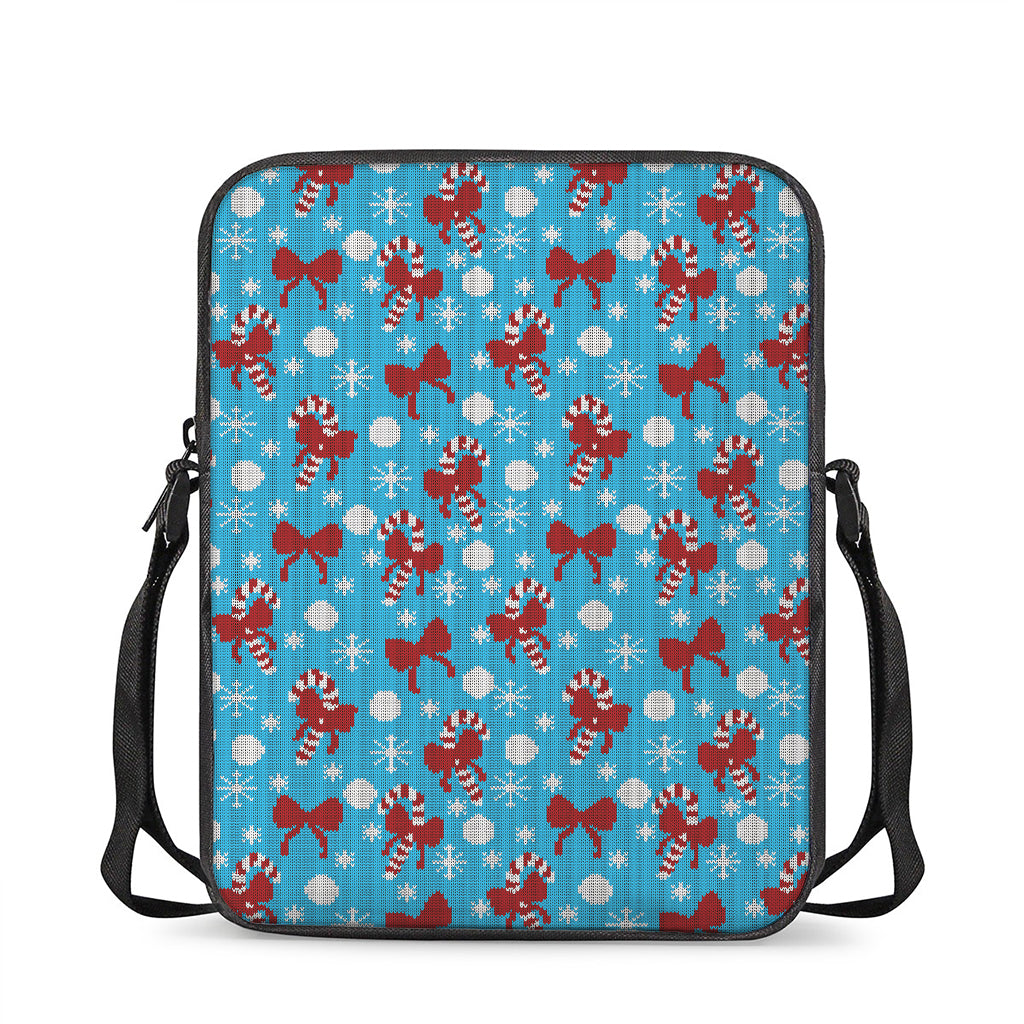Christmas Party Knitted Pattern Print Rectangular Crossbody Bag