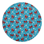 Christmas Party Knitted Pattern Print Round Blanket